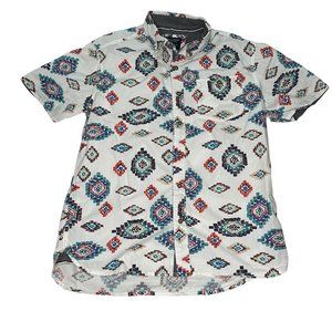 Sunrise Kingdom Shirt Mens Medium Short Sleeve Button Front Casual Southwestern